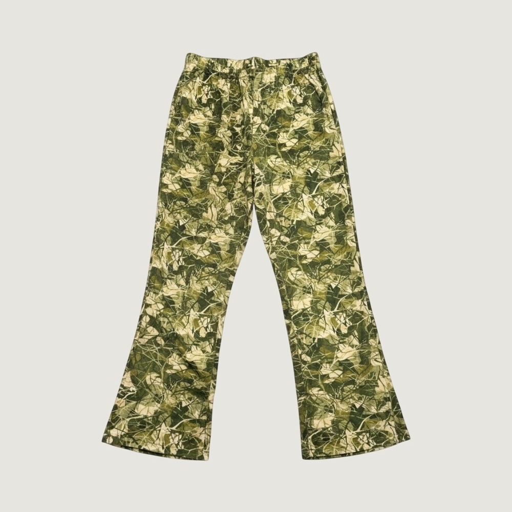 Krush Mens Large Sleep Pants Camo Print Green Fleece Pajama Bottoms NWT